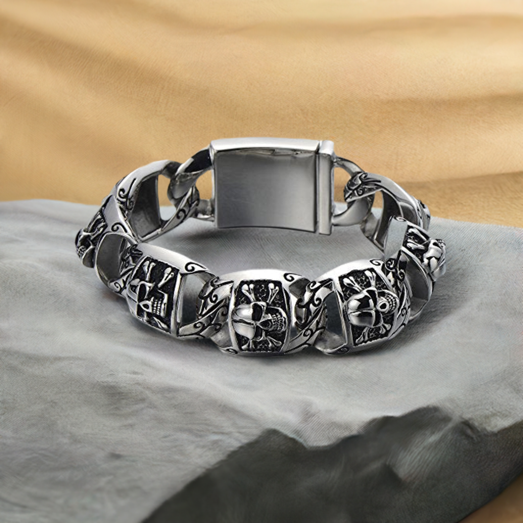 サーティーンデザインズ KB-2 MAD TWO SKULL BRACELET THIRTEENDESIGNS サーティーンデザインズ KB-2 MAD TWO SKULL