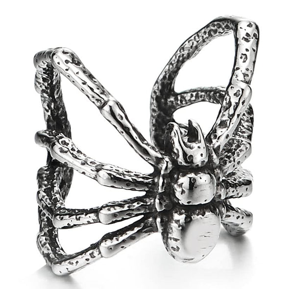 Mens Women Steel Vintage Spider Ear Cuff Ear Clip Non-Piercing Clip On Earrings - COOLSTEELANDBEYOND Jewelry