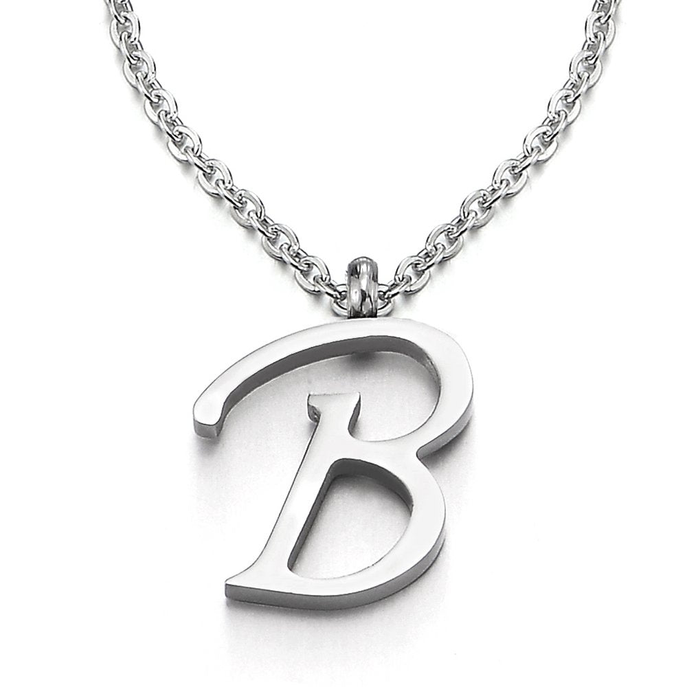 Men's Steel Letter Necklace  Letter pendant necklace, Initial necklace, Men  necklace