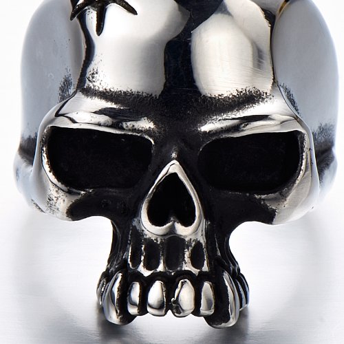 COOLSTEELANDBEYOND Men's Gothic Skull Chain Bracelet - Stainless Steel Vintage Biker Style, 8.66" - View #8