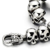Skull Bracelets For Men Silver Stainless Steel Human Skeleton Skull Link Bracelet Punk Skull Chain