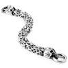 Mens Stainless Steel Two-strand Braided Byzantine Chain Bracelet with Skulls and Spring Ring Clasp - COOLSTEELANDBEYOND Jewelry