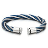 COOLSTEELANDBEYOND Large Elastic Adjustable Steel Twisted Cable Cuff Bangle Bracelet for Mens Womens - coolsteelandbeyond