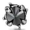 7MM Black Cubic Zirconia Mens Women Stainless Steel Claw Stud Earrings, Rock Punk, 2pcs - COOLSTEELANDBEYOND Jewelry