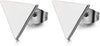 Flat Triangle Stud Earrings Unisex Stainless Steel for Men and Women, 10MM 2pcs - COOLSTEELANDBEYOND Jewelry