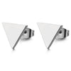 Flat Triangle Stud Earrings Unisex Stainless Steel for Men and Women, 10MM 2pcs - COOLSTEELANDBEYOND Jewelry