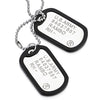 Two-Pieces Military Army Dog Tag with Black Silicone Mens Pendant Necklace, 28 inches Ball Chain - COOLSTEELANDBEYOND Jewelry