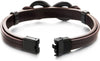 Black Steel Infinity Love Number 8 Friendship Brown Leather Wristband Bracelet, for Men and Women - COOLSTEELANDBEYOND Jewelry