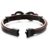 Black Steel Infinity Love Number 8 Friendship Brown Leather Wristband Bracelet, for Men and Women - COOLSTEELANDBEYOND Jewelry