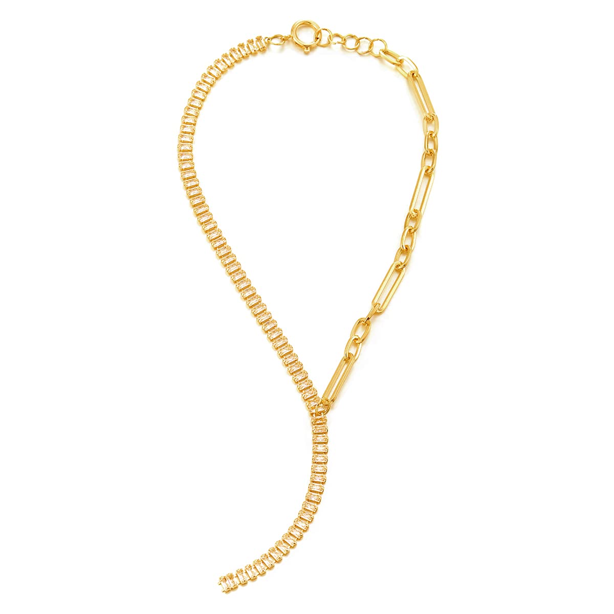 Fashion Cool Gold Color Link Chain Y-shape Asymmetrical Statement ...