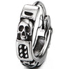 Mens Women Stainless Steel Skulls and Embedded Chain Circle Huggie Hinged Hoop Earrings, 2 pcs - COOLSTEELANDBEYOND Jewelry