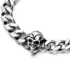 COOLSTEELANDBEYOND Stainless Steel Skull Bracelet for Men Women, Curb Chain Link Polished, Gothic Biker - COOLSTEELANDBEYOND Jewelry