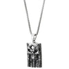 COOLSTEELANDBEYOND Men Steel Vintage Concave Engraving Skeleton Skull Dog tag Pendant Necklace, 30 inches Wheat Chain - COOLSTEELANDBEYOND Jewelry