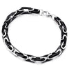 Mens Women New Stainless Steel Braided Link Bracelet Silver Black Two-Tone Polished - COOLSTEELANDBEYOND Jewelry