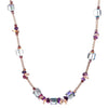 COOLSTEELANDBEYOND Crystal Statement Necklace, Elegant Purple Rainbow Beads Long Chain with Sticks Discs and Crystal Cube Beads - COOLSTEELANDBEYOND Jewelry