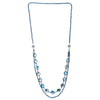 COOLSTEELANDBEYOND Crystal Beads Necklace, Long Blue Crystal Chain with Cubic Zirconia and Magnetic Clasp Detachable into Two Pieces - COOLSTEELANDBEYOND Jewelry