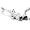 COOLSTEELANDBEYOND Mens Womens Steel Polished Shark Pendant Necklace, 24 inches Ball Chain, Cool - COOLSTEELANDBEYOND Jewelry