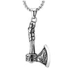 COOLSTEELANDBEYOND Viking Wolf Ax Axe Pendant Vintage, Stainless Steel Necklace for Men with 30 inches Wheat Chain - COOLSTEELANDBEYOND Jewelry