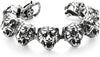 COOLSTEELANDBEYOND Masculine Link of Tiger Heads Stainless Steel Bracelet for Men Silver Black Polished, Rock Punk - COOLSTEELANDBEYOND Jewelry