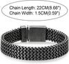 Masculine and Sturdy Mens Steel Oxidized Old Metal Wide Franco Link Curb Chain Bracelet, Rock Punk - COOLSTEELANDBEYOND Jewelry