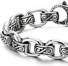 COOLSTEELANDBEYOND Mens Women Rolo Link Chain Bracelet, Stainless Steel, Vintage Infinity Swirl Waves Filigree - COOLSTEELANDBEYOND Jewelry
