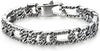 COOLSTEELANDBEYOND Mens Vintage Stainless Steel Fancy Tribal Tattoo Pattern Curb Chain Bracelet with Spring Box Clasp - COOLSTEELANDBEYOND Jewelry