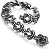 COOLSTEELANDBEYOND Reef Knot Square Knot Link Chain Bracelet for Men Women, Stainless Steel, Vintage Dotted, Unique - COOLSTEELANDBEYOND Jewelry