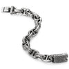 Mens Vintage Old Metal Dotted Textured Anchor Marine Link Chain Bracelet Stainless Steel Retro Style - COOLSTEELANDBEYOND Jewelry