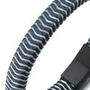 COOLSTEELANDBEYOND Men Women Stainless Steel Braided Bracelet Interwoven with Blue Cotton Cord Steel Magnetic Clasp - COOLSTEELANDBEYOND Jewelry