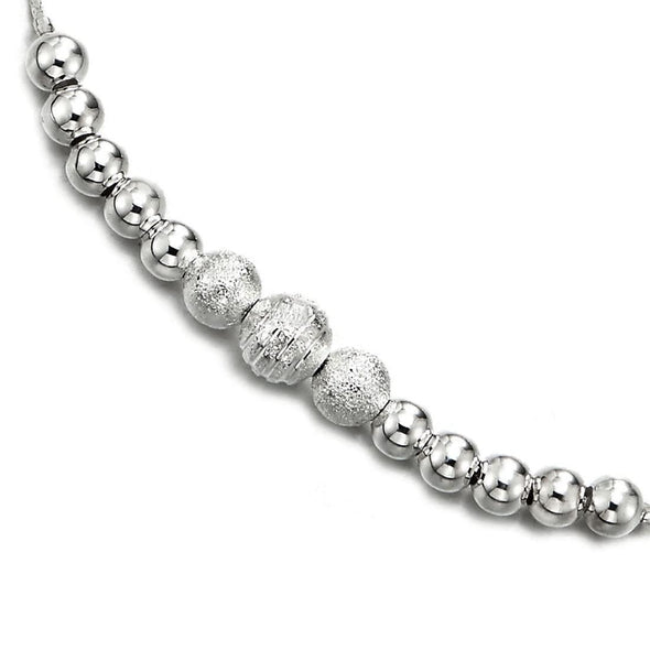 Anklet Bracelet with Charms of Textured Balls - COOLSTEELANDBEYOND Jewelry