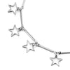 Anklet Bracelet with Dangling Charm of Open Pentagram Stars and Jingle Bell, Adjustable - COOLSTEELANDBEYOND Jewelry