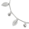 Anklet Bracelet with Dangling Charms of Leaves and Jingle Bell - COOLSTEELANDBEYOND Jewelry