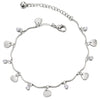 Anklet Bracelet with Dangling Charms of Shells, Cubic Zirconia and Jingle Bell - COOLSTEELANDBEYOND Jewelry