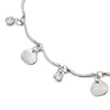 Anklet Bracelet with Dangling Charms of Shells, Cubic Zirconia and Jingle Bell - COOLSTEELANDBEYOND Jewelry