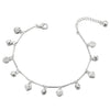 Beautiful Link Chain Anklet Bracelet with Dangling Hearts and Jingle Bells, Adjustable - COOLSTEELANDBEYOND Jewelry