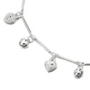 Beautiful Link Chain Anklet Bracelet with Dangling Hearts and Jingle Bells, Adjustable - COOLSTEELANDBEYOND Jewelry