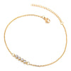Gold Color Anklet Bracelet Stainless Steel with Cubic Zirconia Circles Charm, Adjustable - COOLSTEELANDBEYOND Jewelry