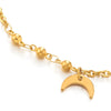COOLSTEELANDBEYOND Stainless Steel Gold Color Anklet Bracelet with Dangling Charms of Crescent Moons and Balls - COOLSTEELANDBEYOND Jewelry