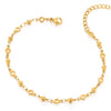 COOLSTEELANDBEYOND Stainless Steel Gold Color Circle Anklet Bracelet with Ball Charms - COOLSTEELANDBEYOND Jewelry