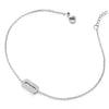 COOLSTEELANDBEYOND Stainless Steel Link Chain Anklet Bracelet with Charm of Satin Razor Blade, Adjustable - COOLSTEELANDBEYOND Jewelry