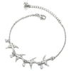 Stainless Steel Link Chain Anklet Bracelet with Charms of Swallow, Adjustable - COOLSTEELANDBEYOND Jewelry