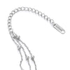 COOLSTEELANDBEYOND Stainless Steel Three-Row Link Chain Anklet Bracelet with Charms of Balls, Adjustable - COOLSTEELANDBEYOND Jewelry