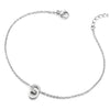 COOLSTEELANDBEYOND Steel Link Chain Anklet Bracelet with Ball, Love Friendship Circles Interlocking Link Cubic Zirconia - COOLSTEELANDBEYOND Jewelry