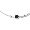 COOLSTEELANDBEYOND Steel Link Chain Anklet Bracelet with Black Acrylic Circle, Solitaire CZ Charms, Ball, Adjustable - COOLSTEELANDBEYOND Jewelry