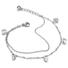 COOLSTEELANDBEYOND Tow-Row Anklet Bracelet Stainless Steel with Dangling Cubic Zirconia - COOLSTEELANDBEYOND Jewelry