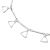 Lovely Link Anklet Bracelet with Triangle Frame Charms and Jingle Bell, Adjustable - COOLSTEELANDBEYOND Jewelry