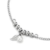 Stainless Steel Link Chain Anklet Bracelet with Beads String, Dangling Leaf and Pearl, Adjustable - COOLSTEELANDBEYOND Jewelry