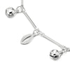 Stick Link Anklet Bracelet with Dangling Charm of Ovals and Jingle Bells, Adjustable - COOLSTEELANDBEYOND Jewelry