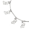 Stylish Link Chain Anklet Bracelet with Dangling Butterflies and Jingle Bell, Adjustable - COOLSTEELANDBEYOND Jewelry