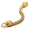 Biker Mens Gold Steel King Lion Head Franco Box Link Chain Bracelet Spring Ring Clasp 8.5 Inches - COOLSTEELANDBEYOND Jewelry